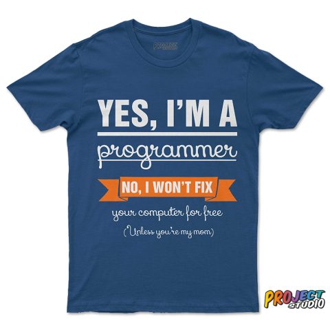 Мъжка тениска с принт "Im a programmer"